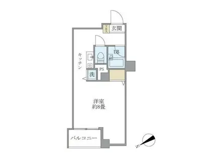 中目黒アークⅡ(ワンルーム/3階)の間取り写真