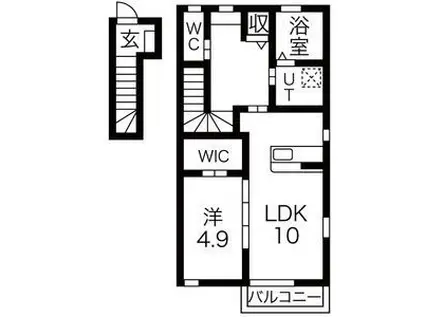 ラ・ルーチェ(1LDK/2階)の間取り写真