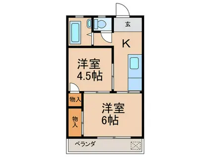 井口ビル(2K/3階)の間取り写真