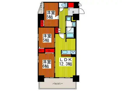 コンフォリア川口本町(3LDK/1階)の間取り写真