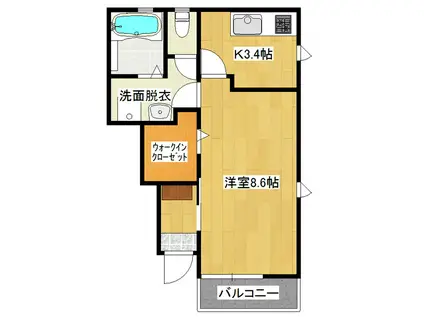 GLANDFIELD天久保A(1K/1階)の間取り写真