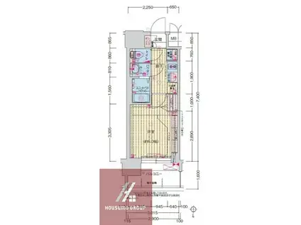 プレサンス大正エミナンス(1K/4階)の間取り写真