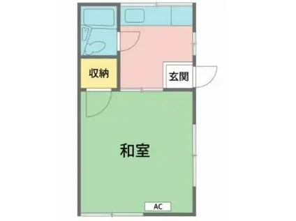 安田ハイツ(1K/1階)の間取り写真