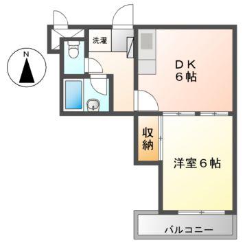 大須寿ビル(1DK/7階)の間取り写真