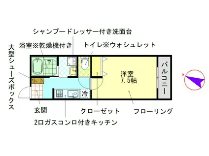 アートレジデンス酉島(1K/1階)の間取り写真