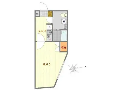 ラシクラス小岩駅前(1K/4階)の間取り写真