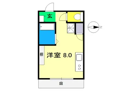 エトワール鴨部I(ワンルーム/1階)の間取り写真