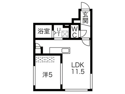 THE RESIDENCE(1LDK/2階)の間取り写真
