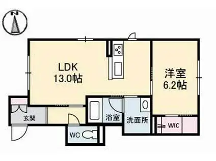 ピゴラーレII(1LDK/1階)の間取り写真