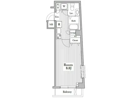 ガラ・ステージ高円寺(1K/1階)の間取り写真