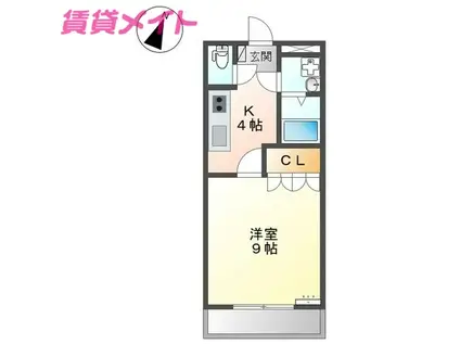 フィオーレ(1K/2階)の間取り写真