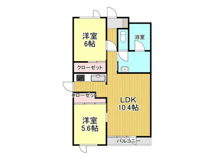 クリオ紅花(2LDK/3階)の間取り写真