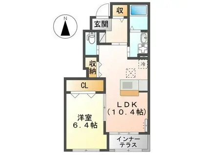 メゾン・リヴィエールII(1LDK/1階)の間取り写真