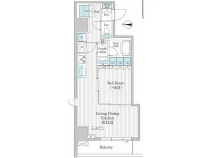 グレイスリヴィエール東京八丁堀(1LDK/8階)の間取り写真