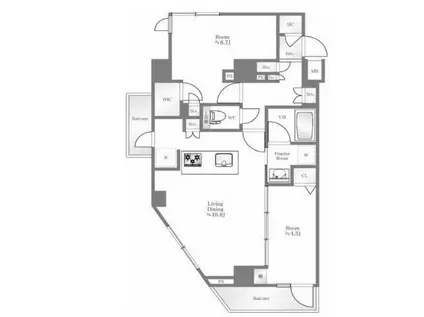 AXAS IARETH西大島(2LDK/4階)の間取り写真