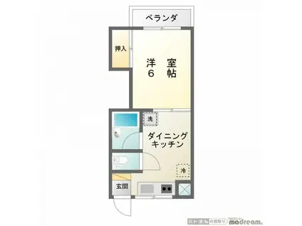 キャビン23(1K/2階)の間取り写真