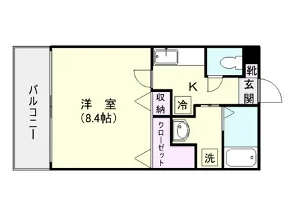 ヒルサイド・テラス宇宿(1K/2階)の間取り写真