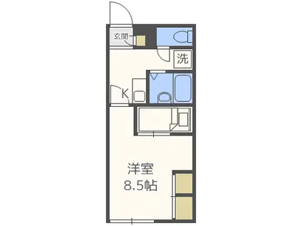 ラフォーレII(1K/1階)の間取り写真