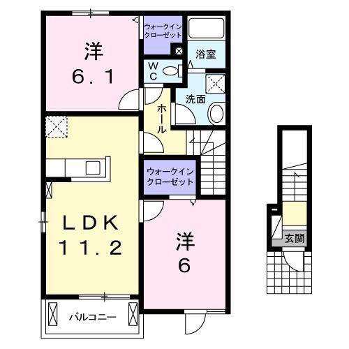 ブリーゼ(2LDK/2階)の間取り写真