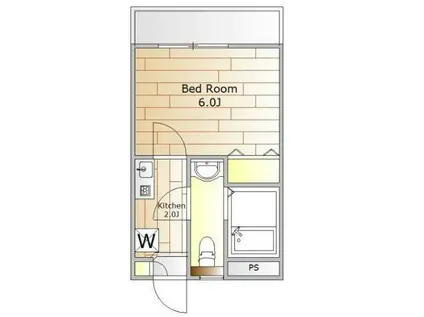 フェリ―チェみやま(1K/2階)の間取り写真
