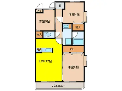 ファーストアベニュー(3LDK/4階)の間取り写真