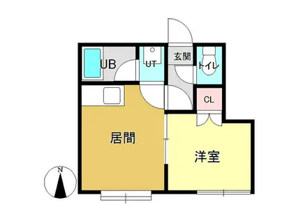 リズム424(1DK/2階)の間取り写真