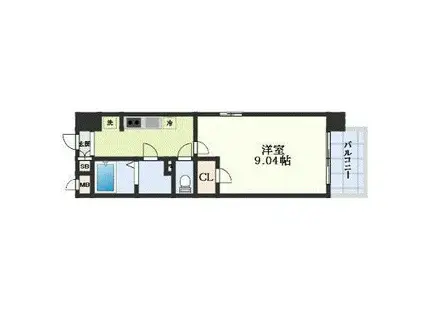 第32友健ビル(1K/8階)の間取り写真