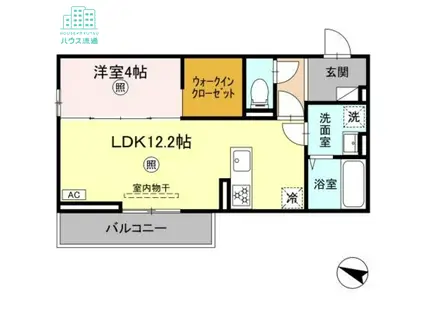 福田TREASURE(1LDK/1階)の間取り写真