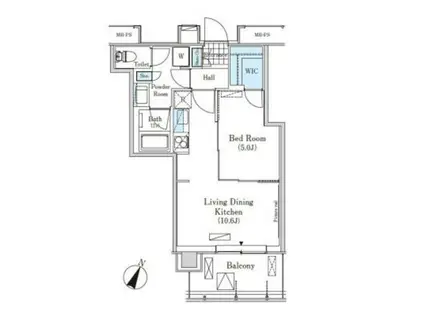 メルクマール京王笹塚レジデンス(1LDK/16階)の間取り写真