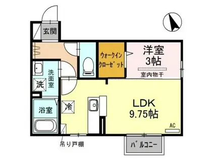 アルビレオ城内(1LDK/2階)の間取り写真