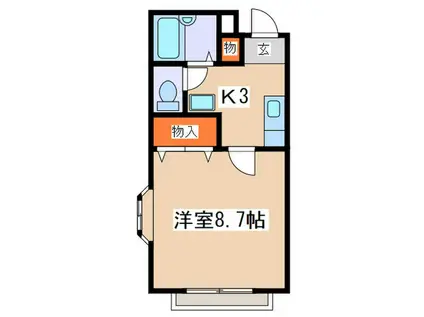 マーブルハイツタカノ(1K/2階)の間取り写真