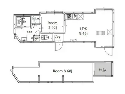 PARK LOUNGE 西巣鴨(2LDK/2階)の間取り写真
