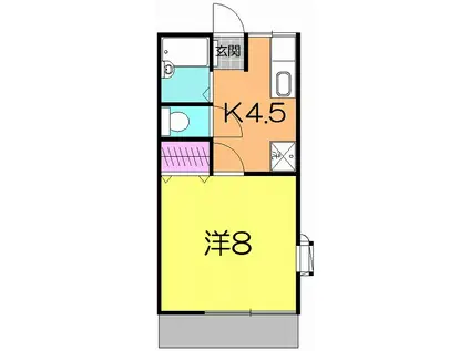 シティハイムグランエクレールA(1K/1階)の間取り写真