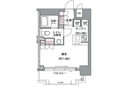 セイワパレス京橋コルティーレ(ワンルーム/5階)の間取り写真
