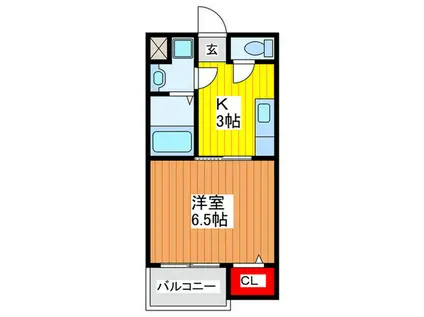 ラ・ソレイユ(1K/1階)の間取り写真