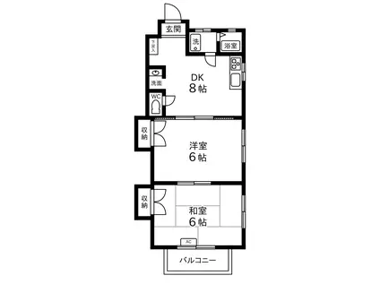 クレエ徳丸(2DK/1階)の間取り写真