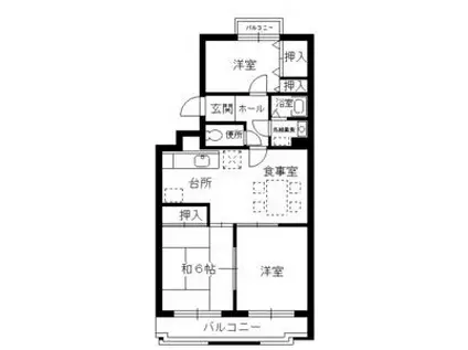 プランタンハイツ(3DK/3階)の間取り写真