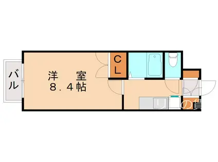 エスポワールA(1K/2階)の間取り写真