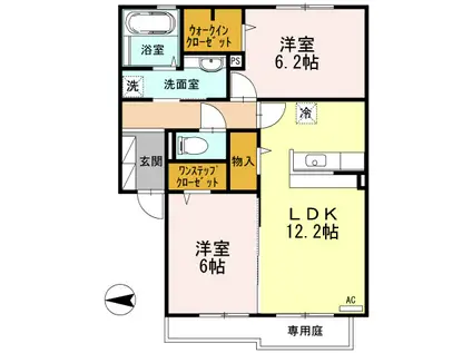 レジェンド青山 東棟(2LDK/1階)の間取り写真