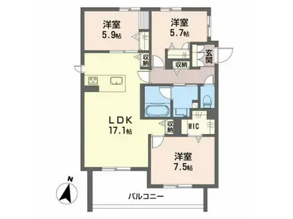エストティアラ(3LDK/2階)の間取り写真