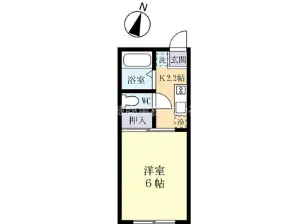 リバーサイドヴィレッジ サウス(1K/2階)の間取り写真