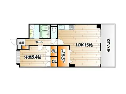 デザイナープリンセスKY(1LDK/6階)の間取り写真