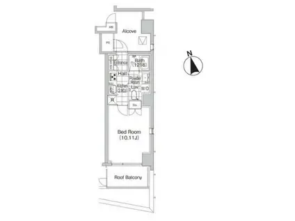 LGENTE VALU麻布十番/ルジェンテバリュ麻布十番(1K/3階)の間取り写真