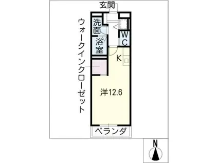ベレオM(ワンルーム/3階)の間取り写真