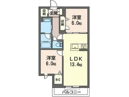 ゴールデンヒルズ(2LDK/3階)の間取り写真