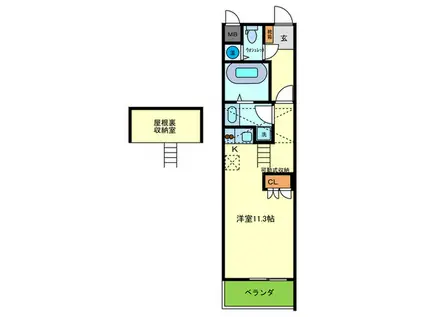 聚楽荘立花(ワンルーム/3階)の間取り写真