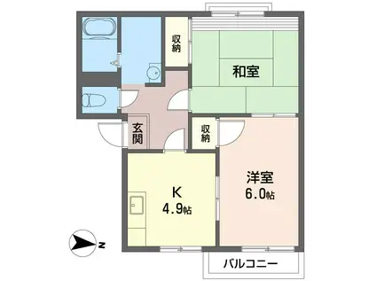  フレグランス小玉A(2K/2階)の間取り写真