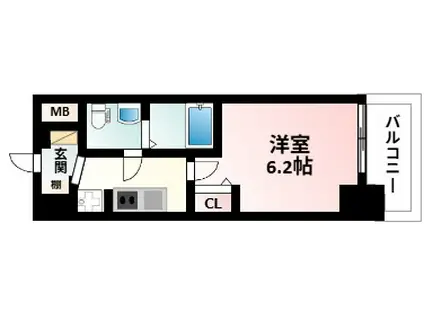 エグゼ江坂ウエスト(1K/7階)の間取り写真