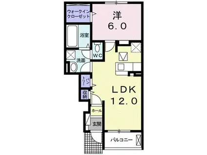ル・メリディアンG(1LDK/1階)の間取り写真