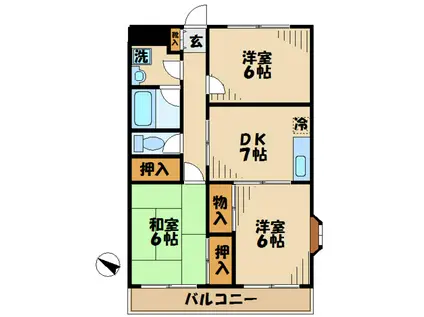 ルミエール小川(3DK/2階)の間取り写真